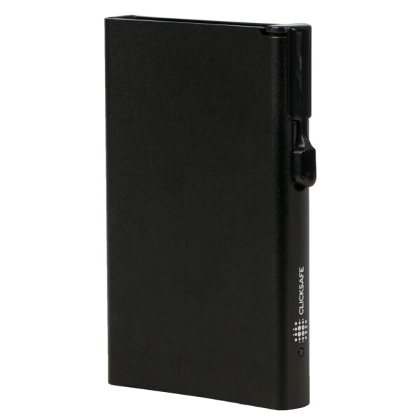 CLICKSAFE Kartenetui mit Clickbutton & RFID Schutz, schwarz