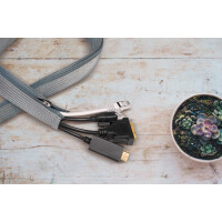 LogiLink Kabelschlauch mit Reißverschluss, 1,0 m, grau