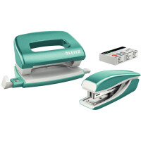 LEITZ Heftgerät- & Locher-Set Mini NeXXt WOW, schwarz