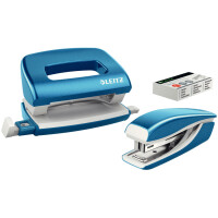LEITZ Heftgerät- & Locher-Set Mini NeXXt WOW, schwarz