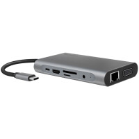 LogiLink USB 3.2 Multifunktionshub, 10-Port, USB-C, silber