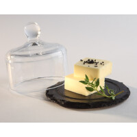 APS Naturschieferplatte mit Glashaube, Durchmesser: 105 mm