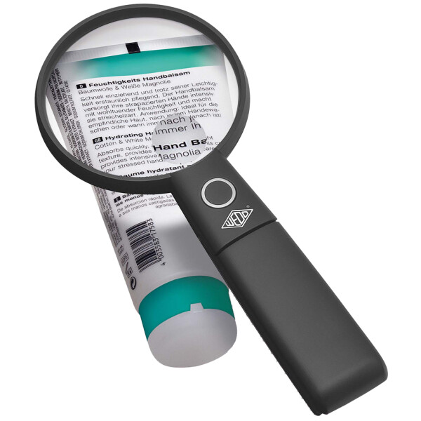 WEDO LED-Lupe mit ausklappbarem Standfuß, schwarz