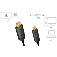 LogiLink USB-C AOC Hybrid Glasfaserkabel, 4K 60Hz, 20 m