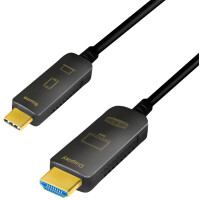 LogiLink USB-C AOC Hybrid Glasfaserkabel, 4K 60Hz, 15 m