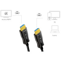LogiLink HDMI AOC Hybrid Glasfaserkabel, 4K 60 Hz, 20 m