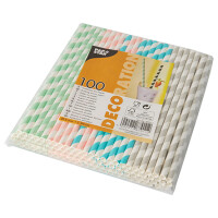 PAPSTAR Papier-Trinkhalm "Stripes", 200 mm,...