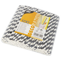 PAPSTAR Papier-Trinkhalm "Stripes", 200 mm,...