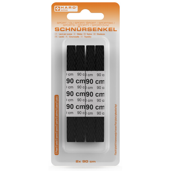 HARO Sport-Schn&uuml;rsenkel, flach, 1200 mm, schwarz