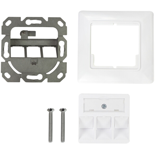 LogiLink Unterputzdose für Keystone-Module, 2-fach, reinweiß