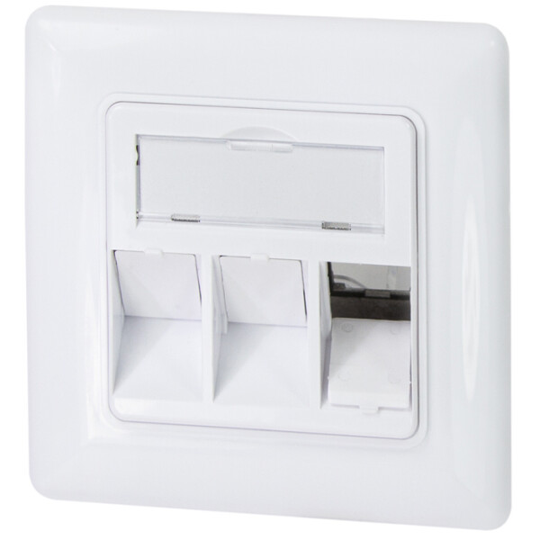 LogiLink Unterputzdose für Keystone-Module, 3-fach, reinweiß