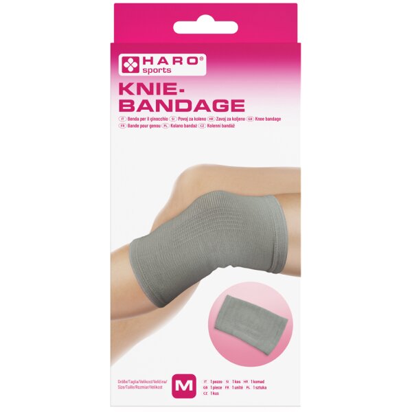 HARO Sportbandage "Knie", Gr&ouml;&szlig;e: S, grau