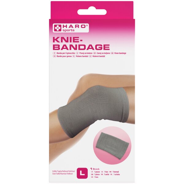 HARO Sportbandage "Knie", Gr&ouml;&szlig;e: S, grau