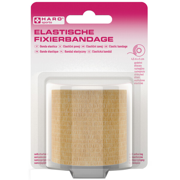 HARO Elastische Fixierbandage, 50 mm x 4,5 m, schwarz