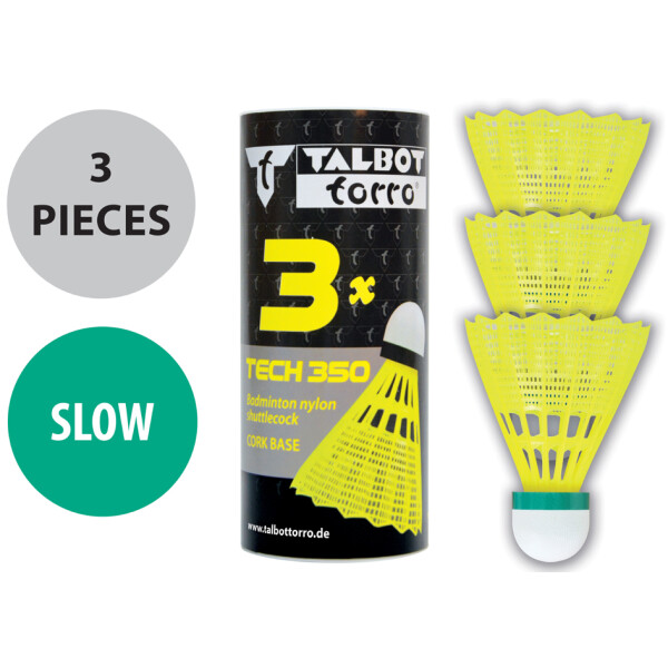 TALBOT torro Badmintonball Tech 350, medium, gelb blau