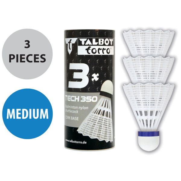 TALBOT torro Badmintonball Tech 350, medium, gelb blau