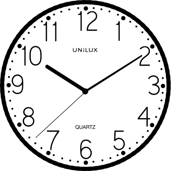 UNiLUX Wanduhr Quarzuhr NESSY, Durchmesser: 250 mm, schwarz