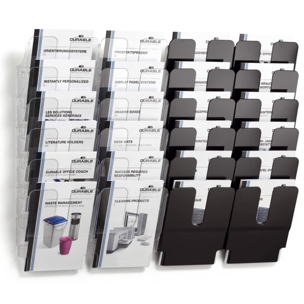 DURABLE Wand-Prospekthalter-Set "FLEXIPLUS 6", A4, 6 F&auml;cher