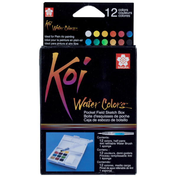 SAKURA Aquarellfarben Koi Water Colors Sketch Box 12
