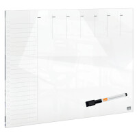 nobo Glas-Wochenplaner Glas, (B)560 x (T)430 mm, weiß