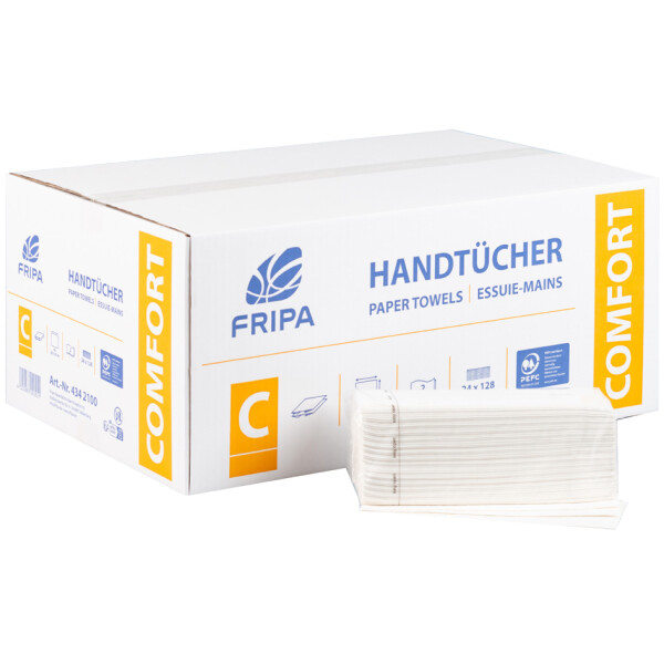Fripa Handtuchpapier COMFORT, 250 x 230 mm, V-Falz, hochweiß
