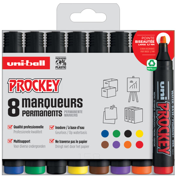 uni-ball Permanent-Marker PROCKEY PM126 4 PF, 4er-Set