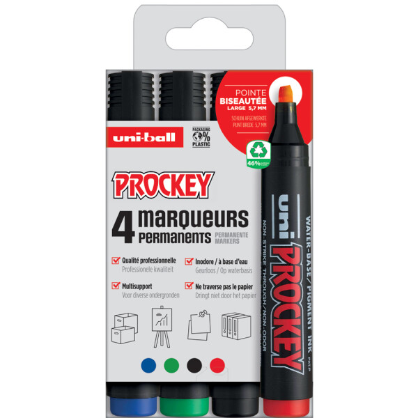 uni-ball Permanent-Marker PROCKEY PM126 4 PF, 4er-Set