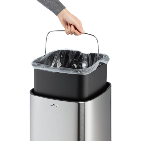 DURABLE Sensor-Abfalleimer "NO TOUCH", 6 Liter, silber
