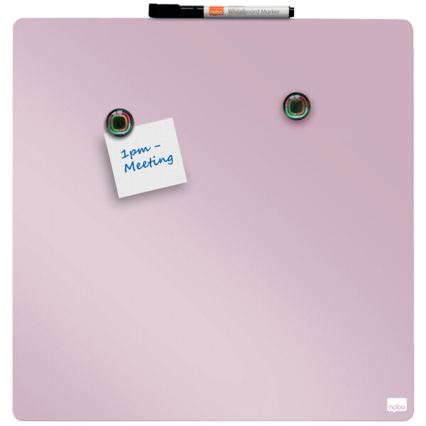 nobo Weißwandtafel, quadratisch, (B)360 x (H)360 mm, rosa