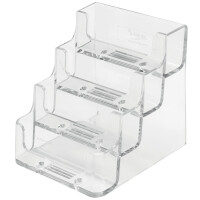 deflecto Visitenkartenhalter, 4 Fächer, glasklar