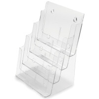 deflecto Prospekthalter, DIN A4 hoch, 4 Fächer,...