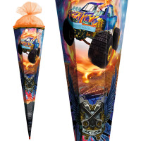 ROTH Schultüte "Monstertruck Fire", rund, 700 mm