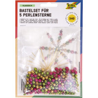 folia Perlensterne-Set, 340-teilig, rot gold perlweiß