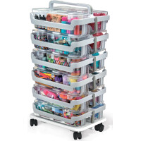 deflecto Caddy-Organizer, stapelbar, weiß transparent