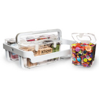 deflecto Caddy-Organizer, stapelbar, weiß transparent