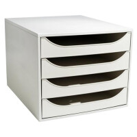 EXACOMPTA Schubladenbox ECOBOX, 4 Schübe, grau