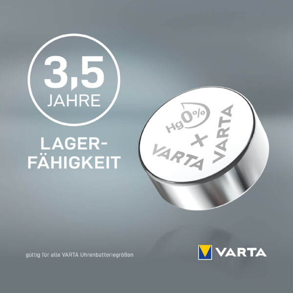 VARTA Silber-Oxid Uhrenzelle, V396 (SR59), 1,55 Volt