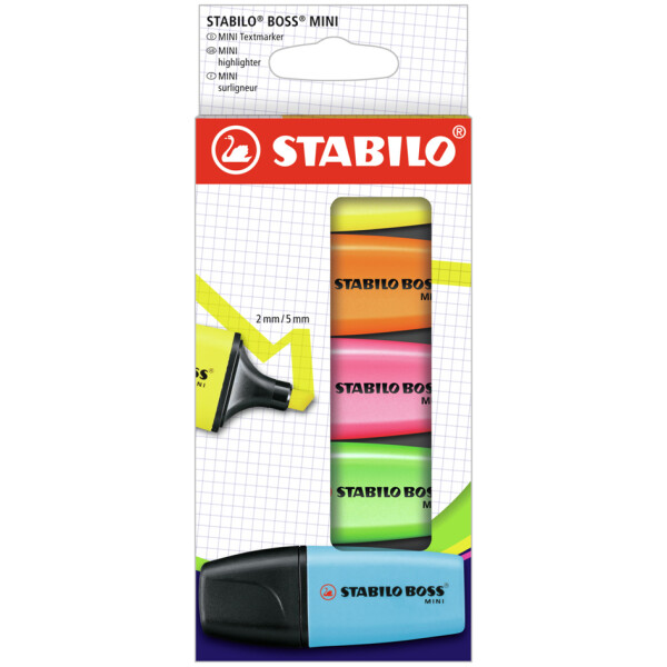 STABILO Textmarker BOSS MINI, 5er Kartonetui