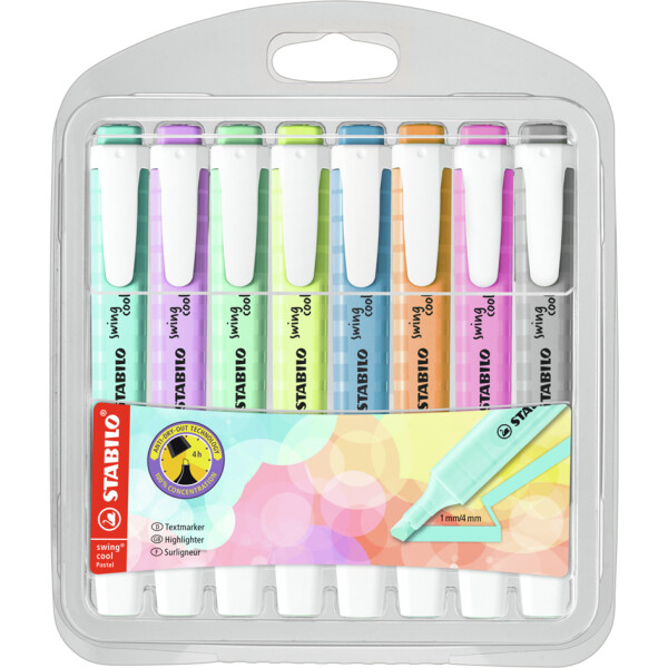 STABILO Textmarker swing cool Pastel, 8er PET-Etui