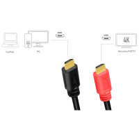 LogiLink HDMI Kabel 2.0, A-Stecker - A-Stecker, AMP, 15 m