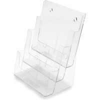 deflecto Prospekthalter, DIN A4 hoch, 3 Fächer,...