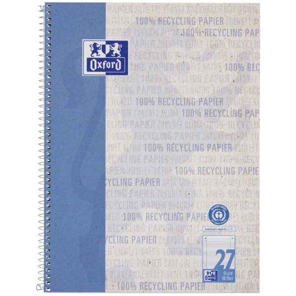 Oxford Collegeblock "Recycling", DIN A4+, 80 Blatt, liniert