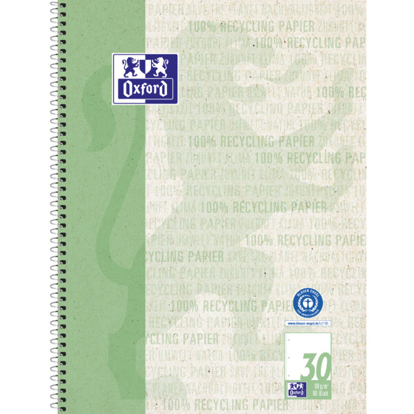 Oxford Collegeblock "Recycling", DIN A4+, 80 Blatt, liniert