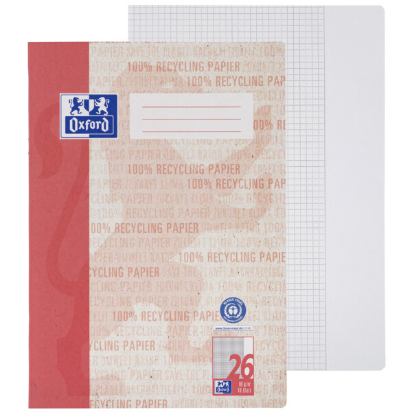 Oxford Schulheft "Recycling", DIN A4, 16 Blatt, Lineatur 22