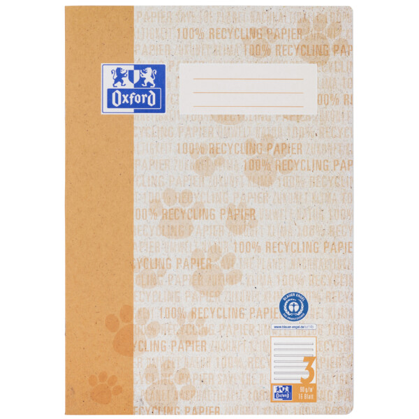 Oxford Schulheft "Recycling", DIN A4, 16 Blatt, Lineatur 1