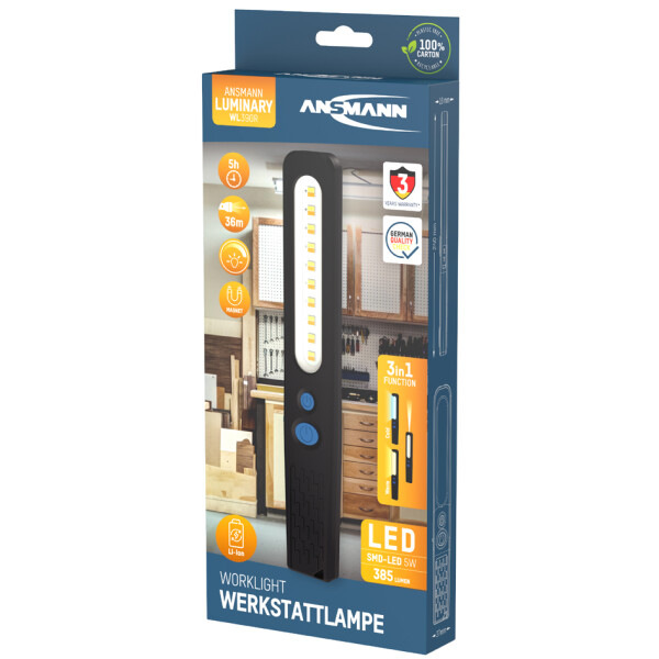 ANSMANN LED-Werkstatt-Stableuchte WL390R, schwarz blau