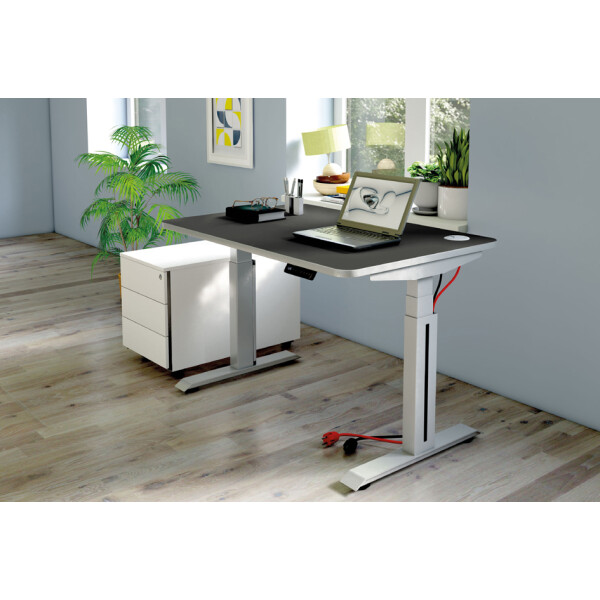 kerkmann Sitz-Steh-Schreibtisch Move Professional, lichtgrau