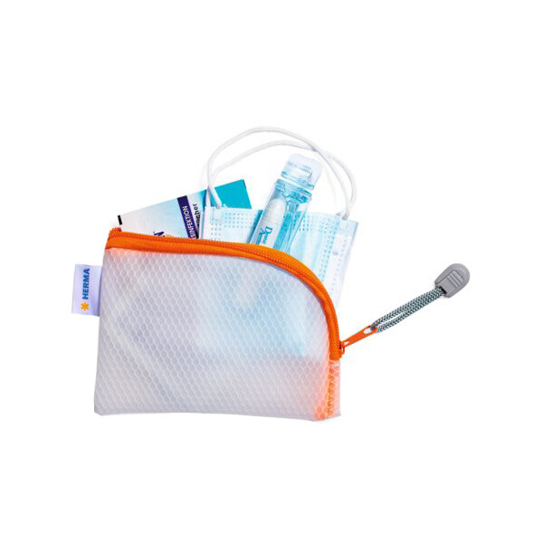 HERMA Reißverschlusstasche "Mesh Bags", DIN A7, blau
