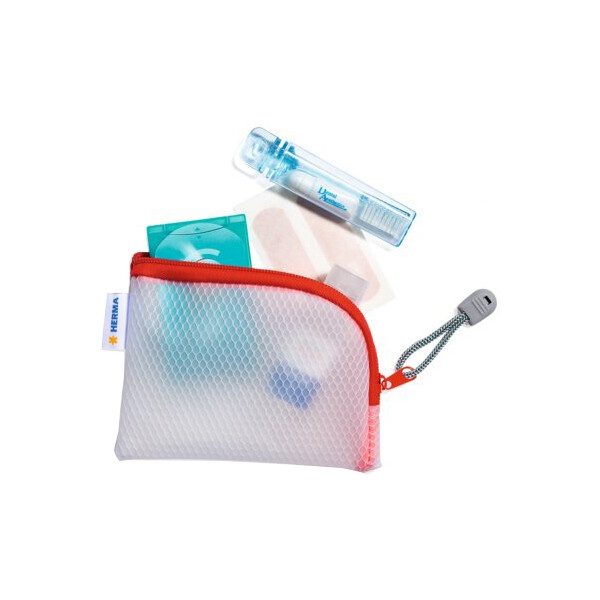 HERMA Reißverschlusstasche "Mesh Bags", DIN A7, blau