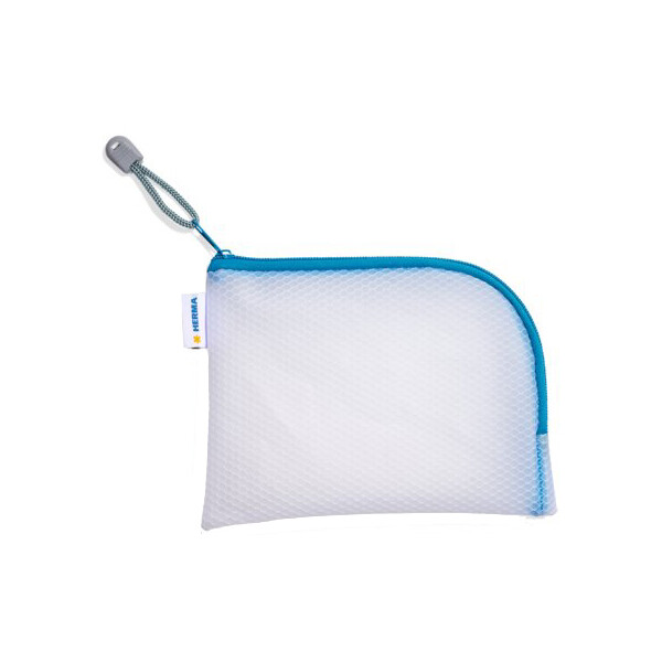 HERMA Reißverschlusstasche "Mesh Bags", DIN A7, blau